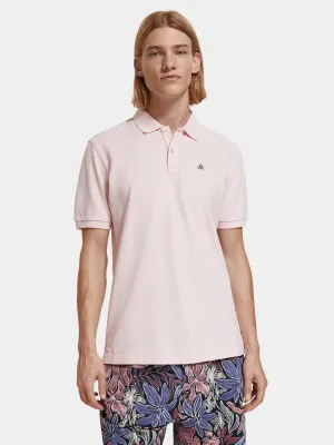 Garment-dyed pique polo shirt
