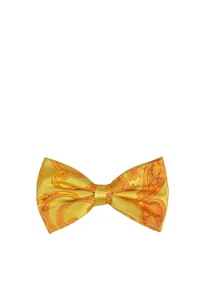 Gold Paisley Silk Bow Tie
