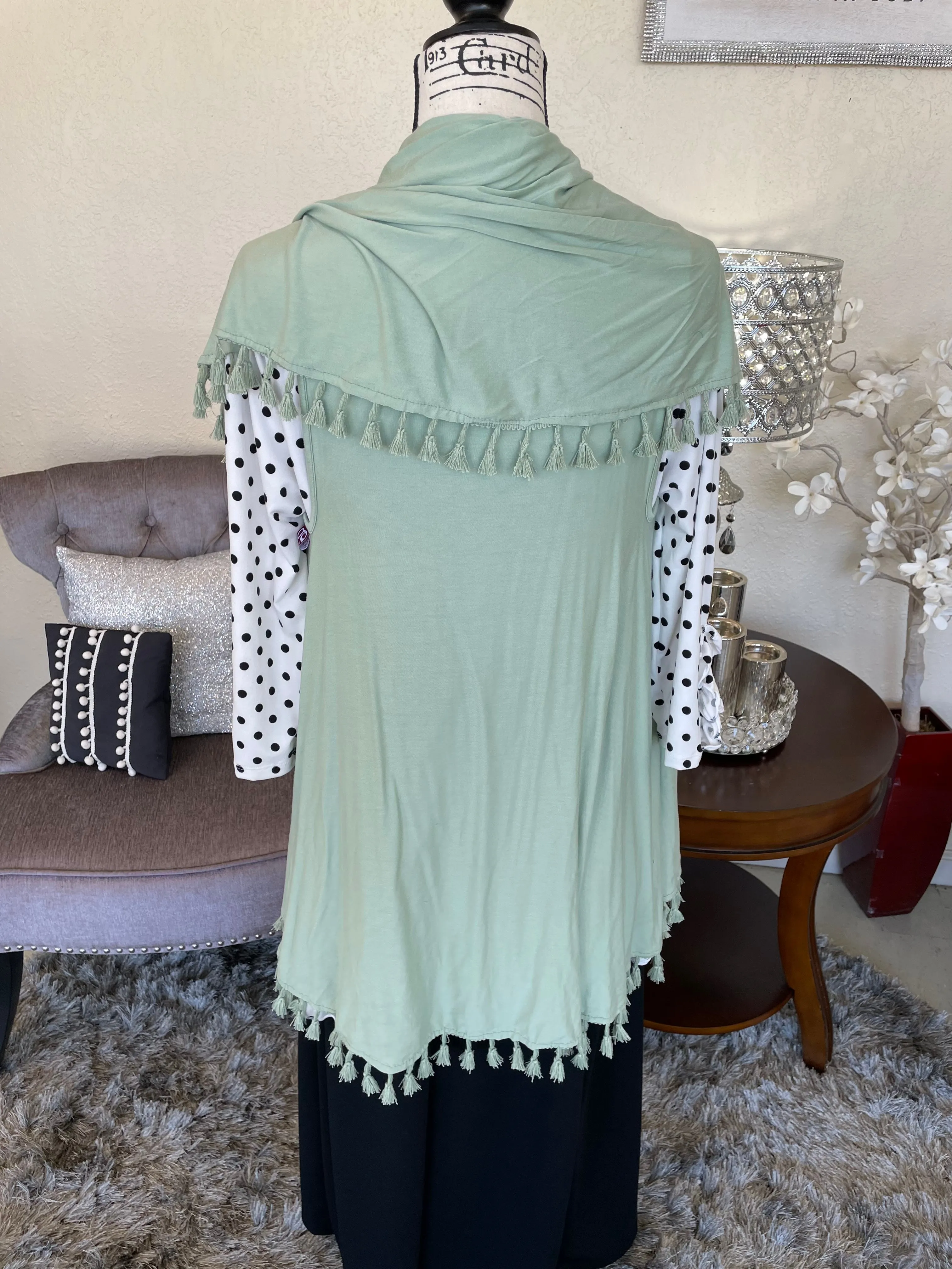 Green Frost Fringed Top