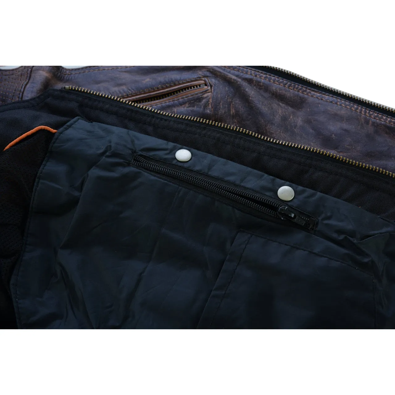 High Mileage Womens Vintage Brown Premium Cowhide Biker Motorcycle Leather Vest With Buckles