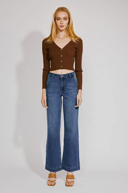 High Rise KanCan Wide Leg Trouser