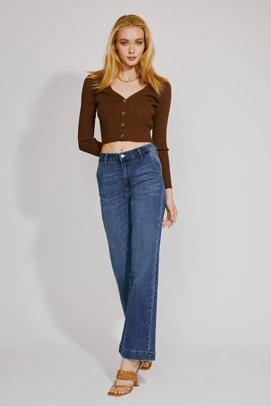 High Rise KanCan Wide Leg Trouser
