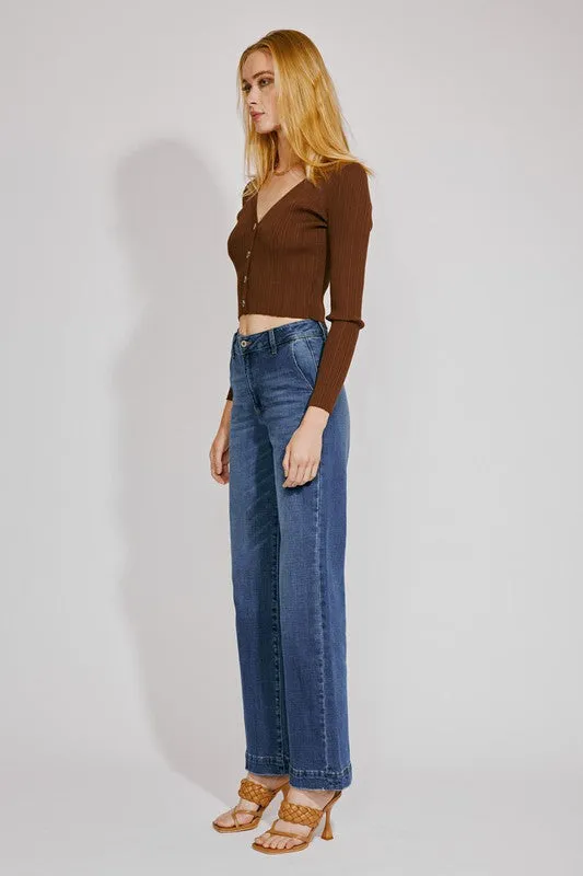 High Rise KanCan Wide Leg Trouser
