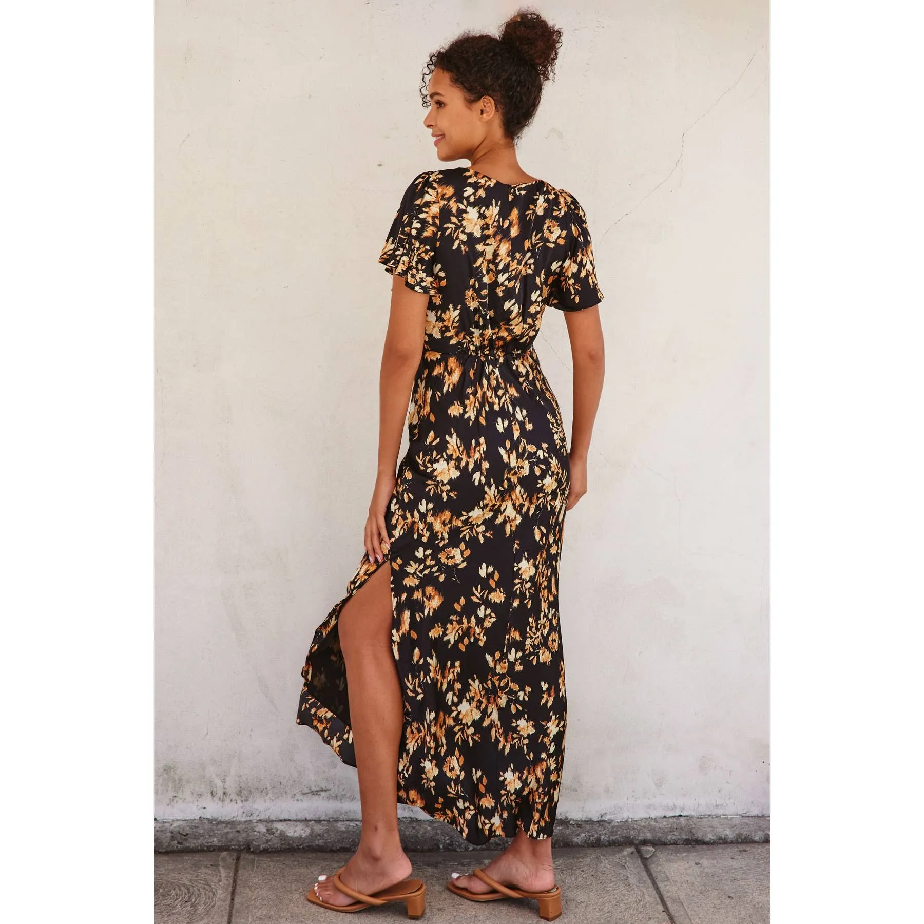 It Depends Flutter Sleeve Maxi Dress