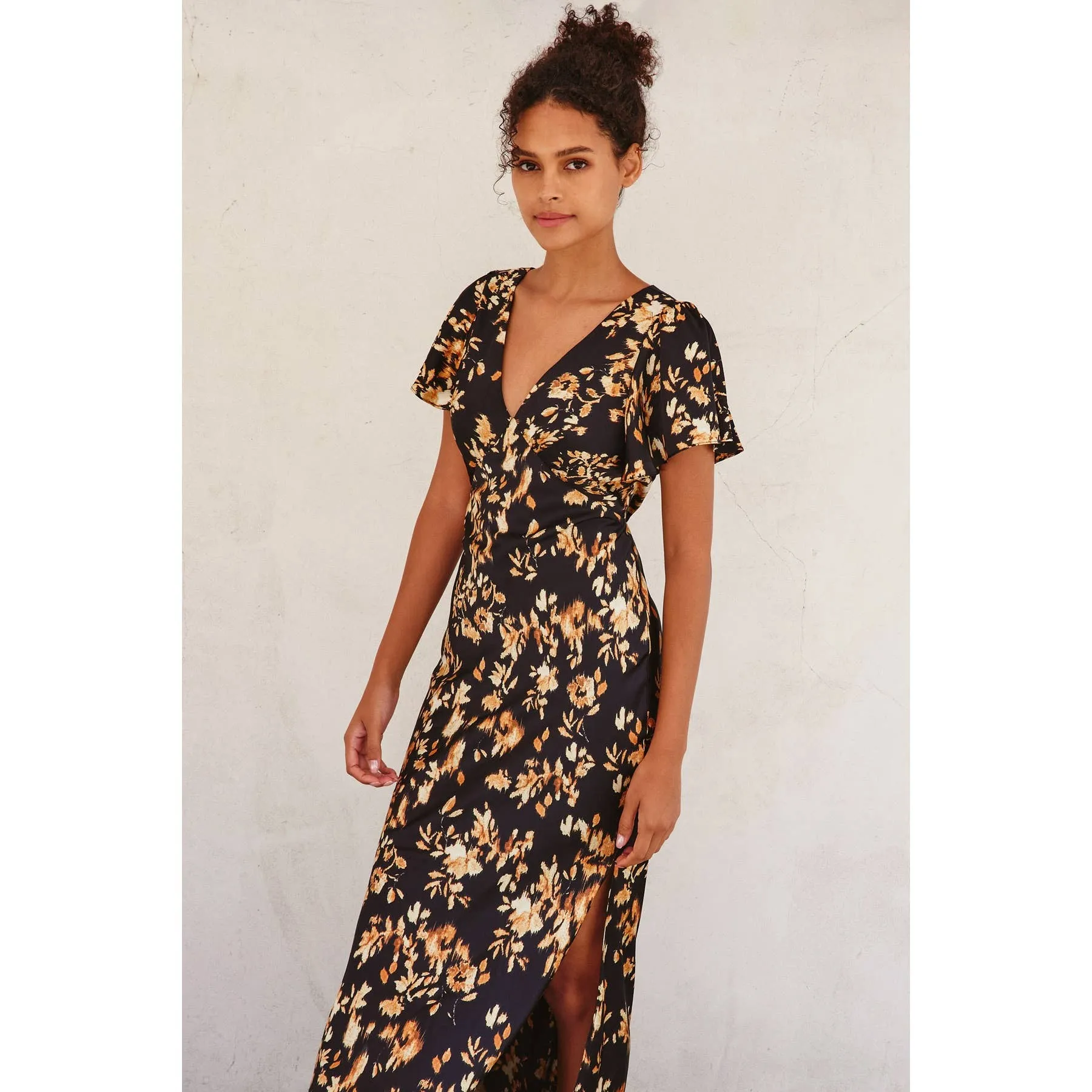 It Depends Flutter Sleeve Maxi Dress