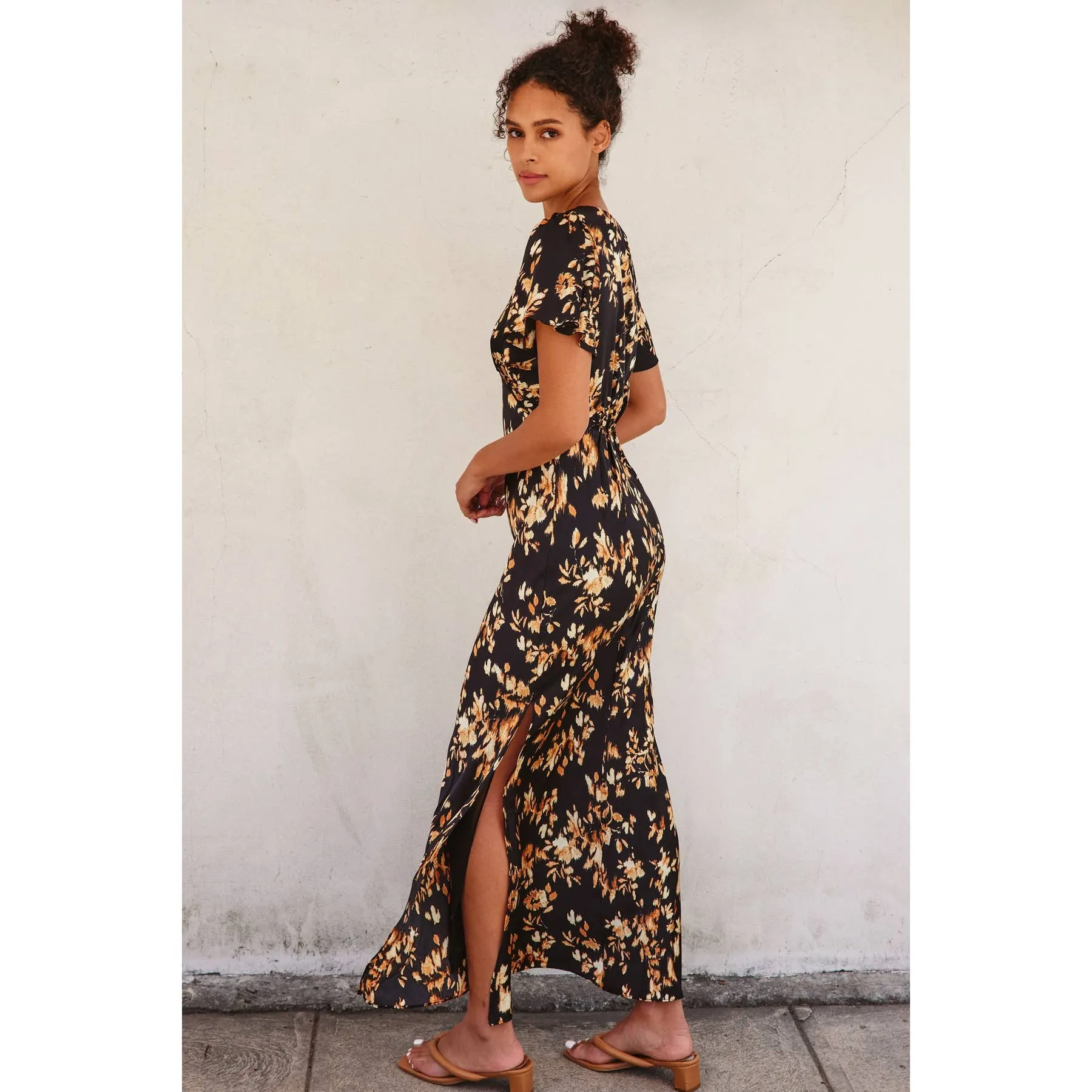 It Depends Flutter Sleeve Maxi Dress