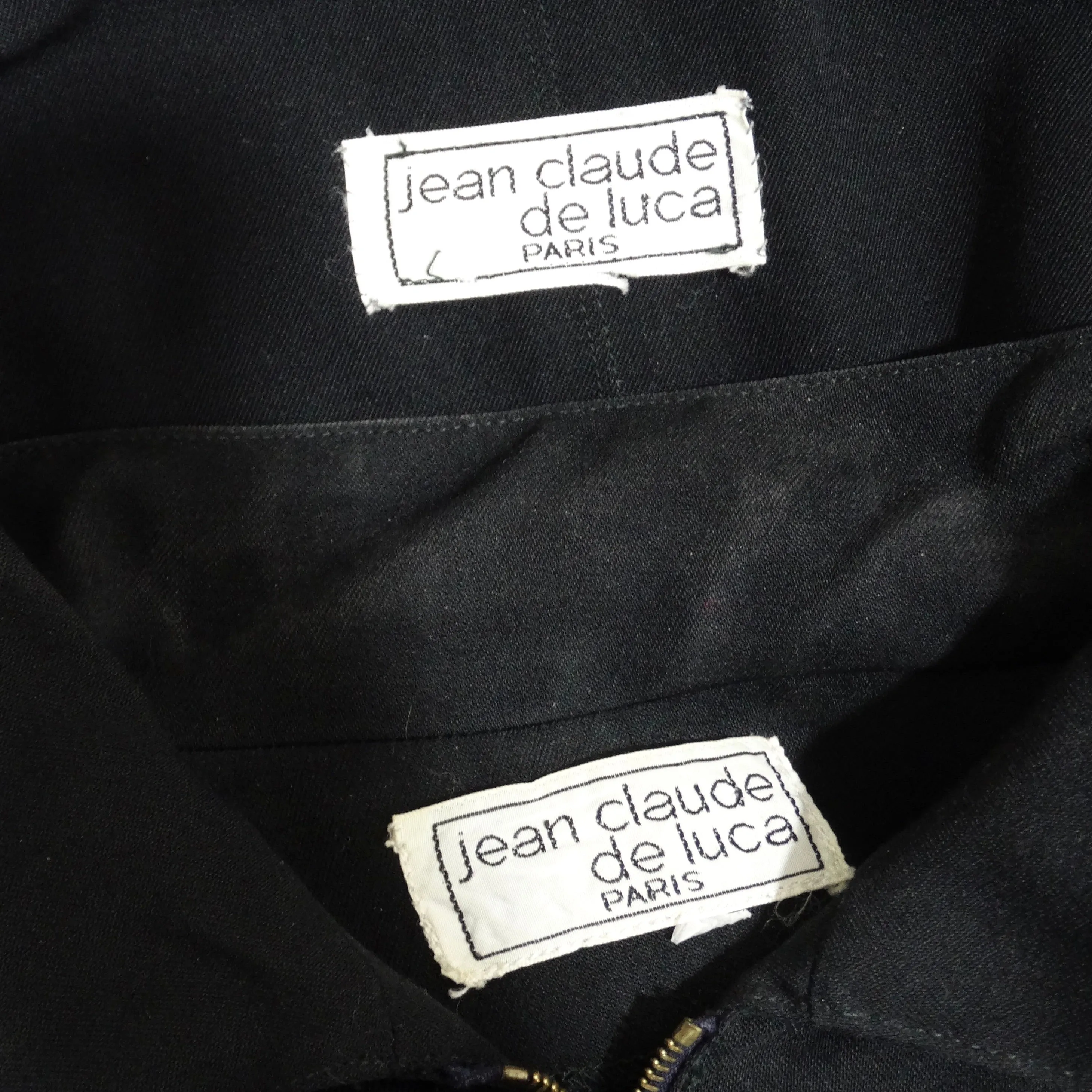 Jean Claude De Luca 1980s Black Utility Dress and Vest Set