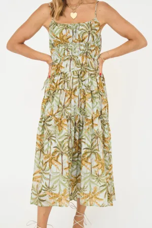 Jungle Print Spaghetti Strap Dress