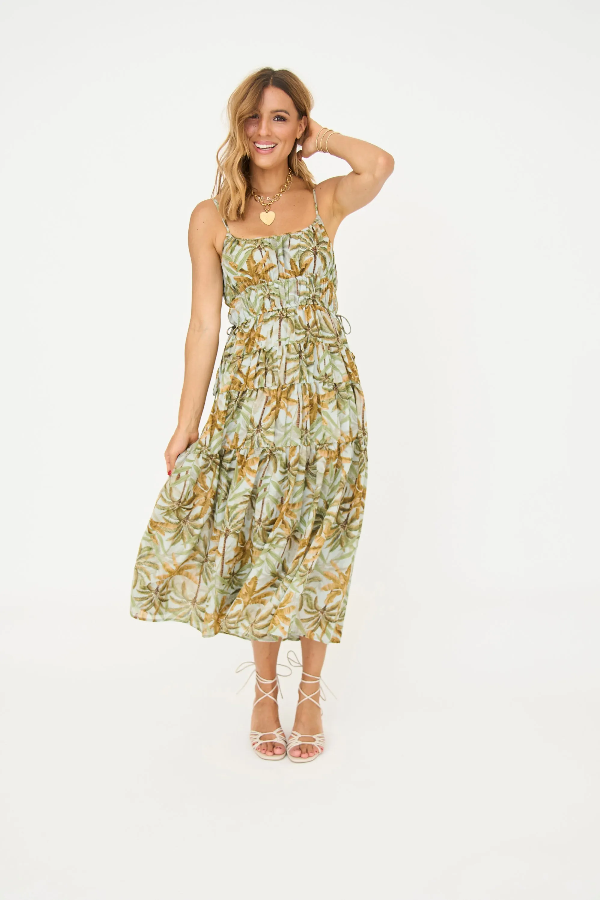 Jungle Print Spaghetti Strap Dress