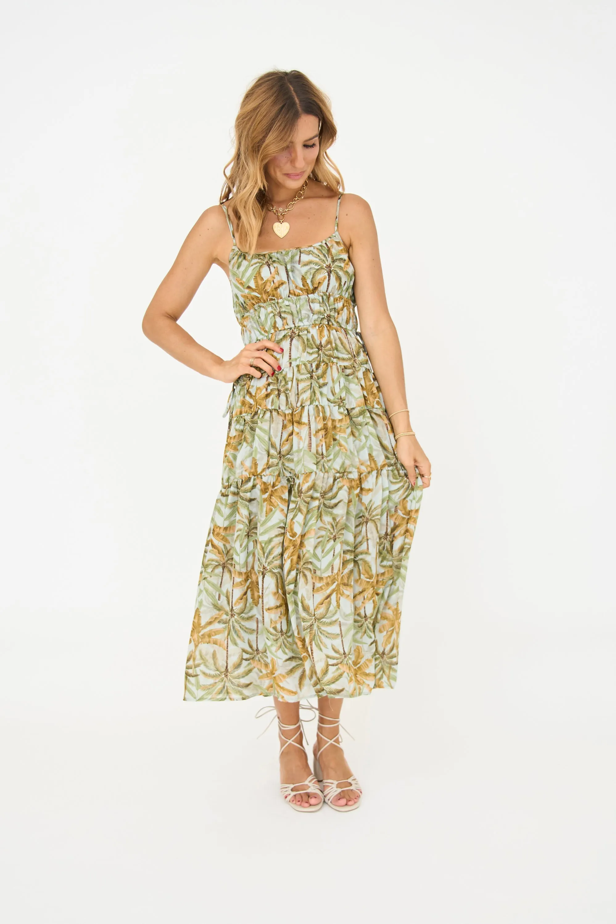 Jungle Print Spaghetti Strap Dress