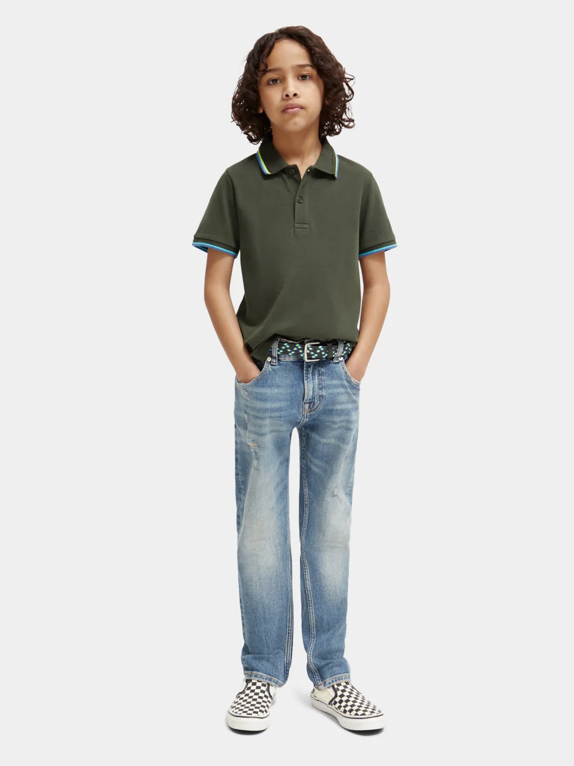 Kids - Regular-fit tipped polo shirt