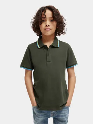 Kids - Regular-fit tipped polo shirt