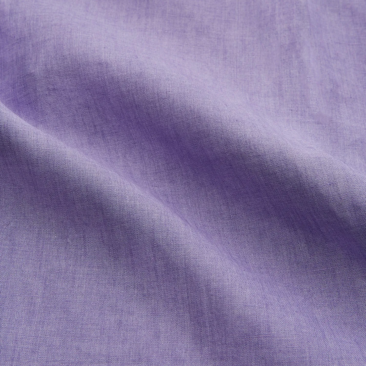 Lilac Weekend Fit Linen Blake Shirt with Stand Collar and 1-Button Cuffs