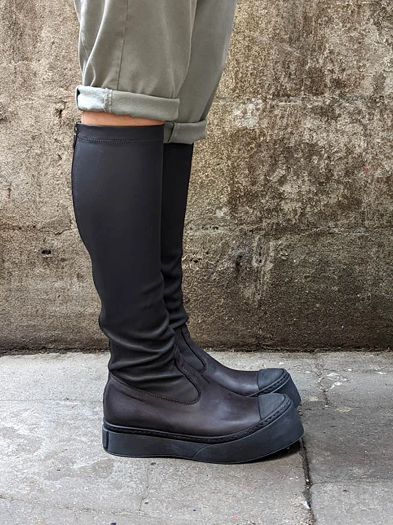Lofina Stretch Leather Under-Knee Boots 2724 - Carbon