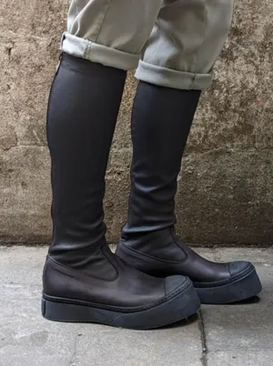 Lofina Stretch Leather Under-Knee Boots 2724 - Carbon