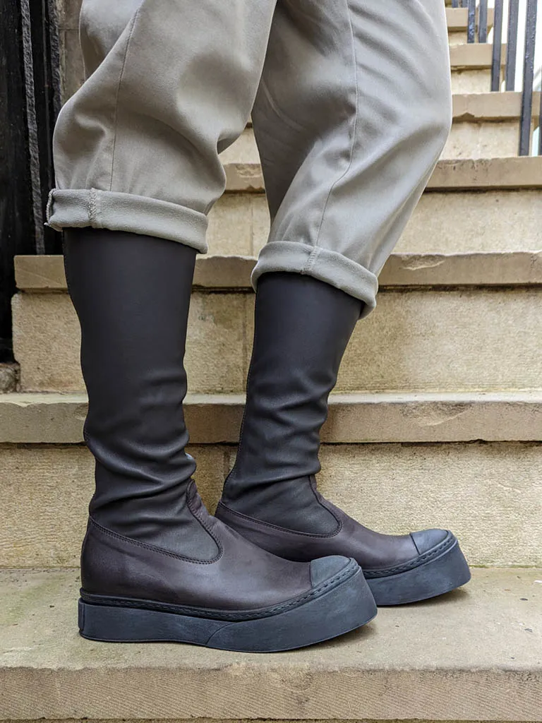 Lofina Stretch Leather Under-Knee Boots 2724 - Carbon