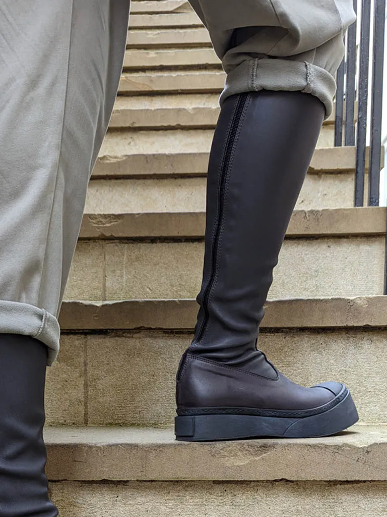 Lofina Stretch Leather Under-Knee Boots 2724 - Carbon