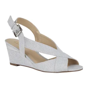 Lotus Adiva SILVER Shimmer Sling Back Shoe.