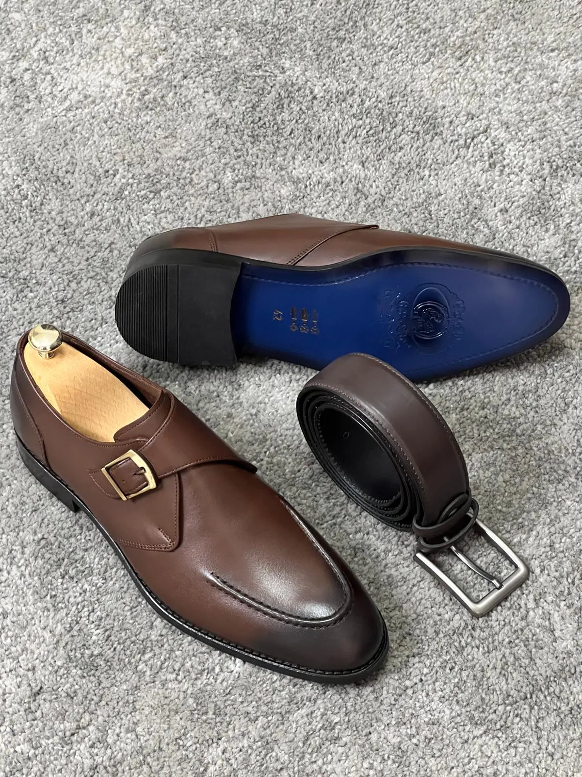 Luxe Special Edition Buckle Detailed Brown Classic Loafer