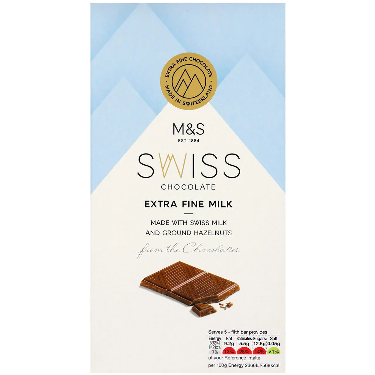 M&S Food Extra Fine Milk with Ground Hazelnuts 125g