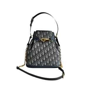Medium C'est Dior Bag Blue Dior Oblique Jacquard Blue Leather