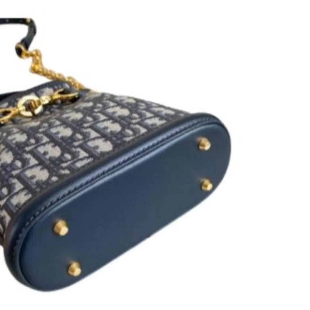 Medium C'est Dior Bag Blue Dior Oblique Jacquard Blue Leather