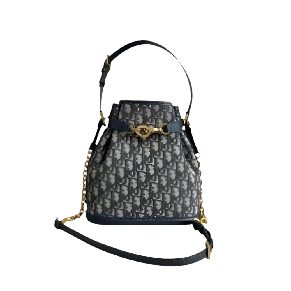 Medium C'est Dior Bag Blue Dior Oblique Jacquard Blue Leather