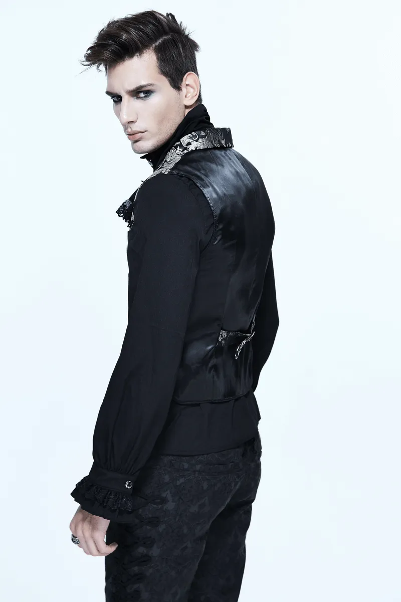 Men's Gothic Embroidered Waistcoat / Steampunk Turn-down Collar Waistcoat