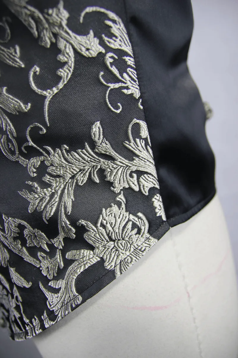 Men's Gothic Embroidered Waistcoat / Steampunk Turn-down Collar Waistcoat