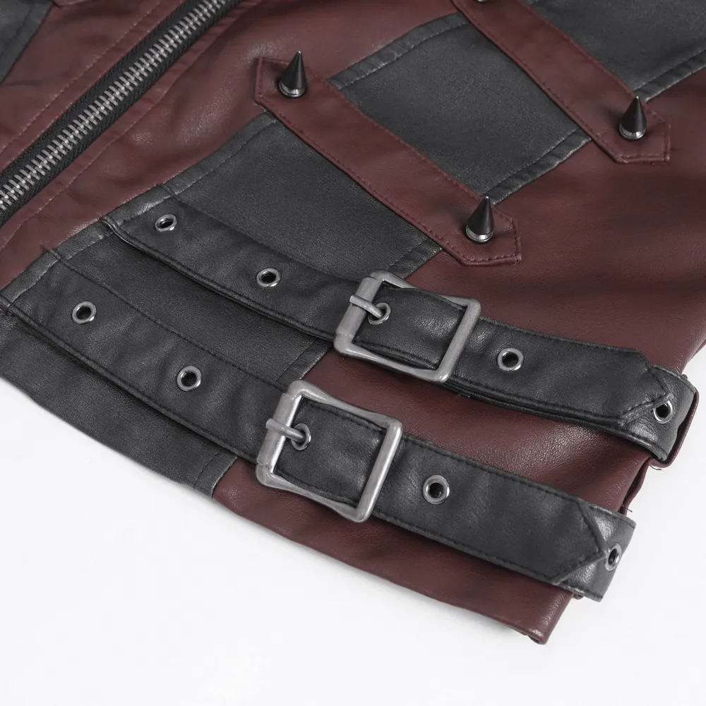 Men's Gothic Punk Studded Synthetic Leather Vest