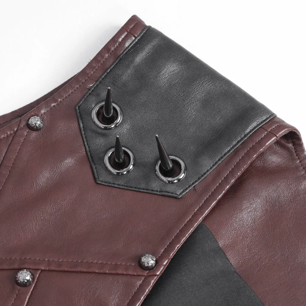 Men's Gothic Punk Studded Synthetic Leather Vest