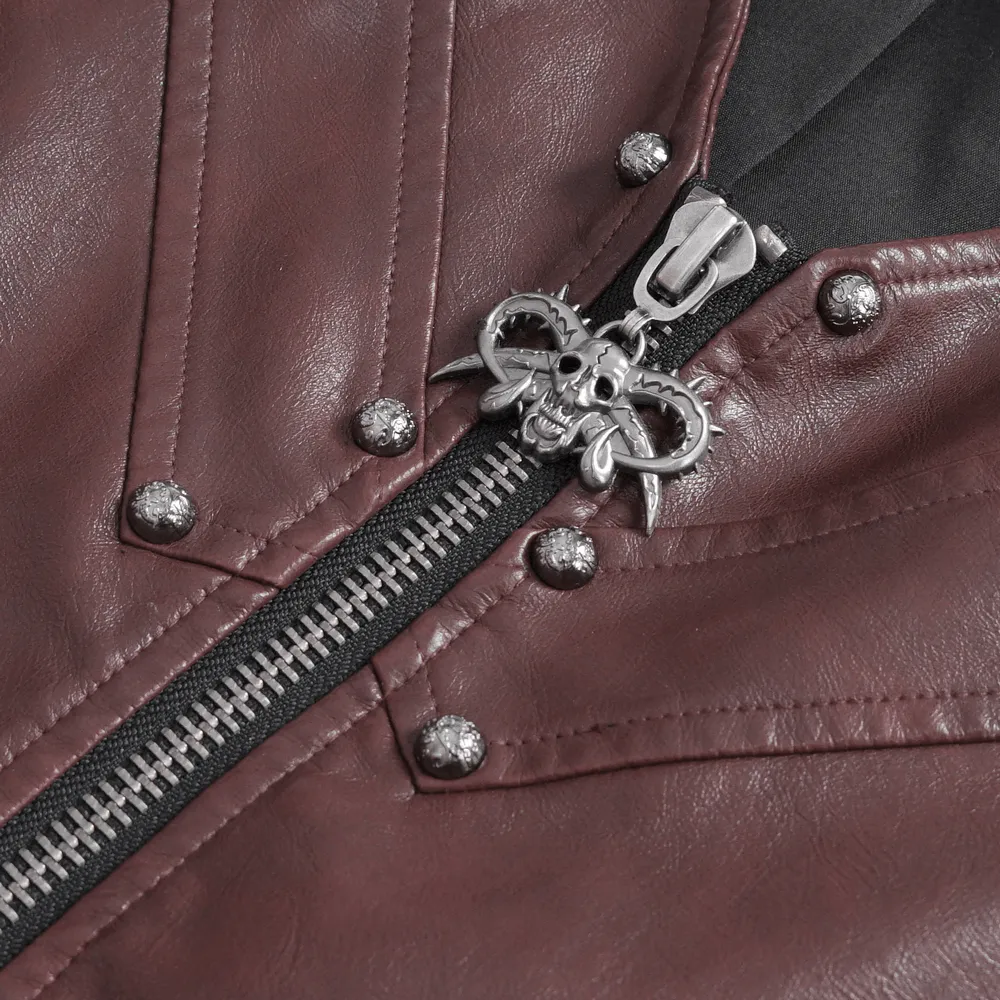 Men's Gothic Punk Studded Synthetic Leather Vest