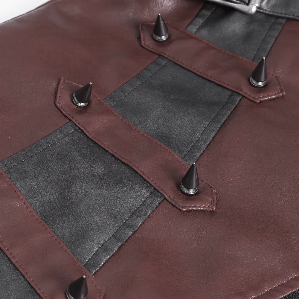 Men's Gothic Punk Studded Synthetic Leather Vest