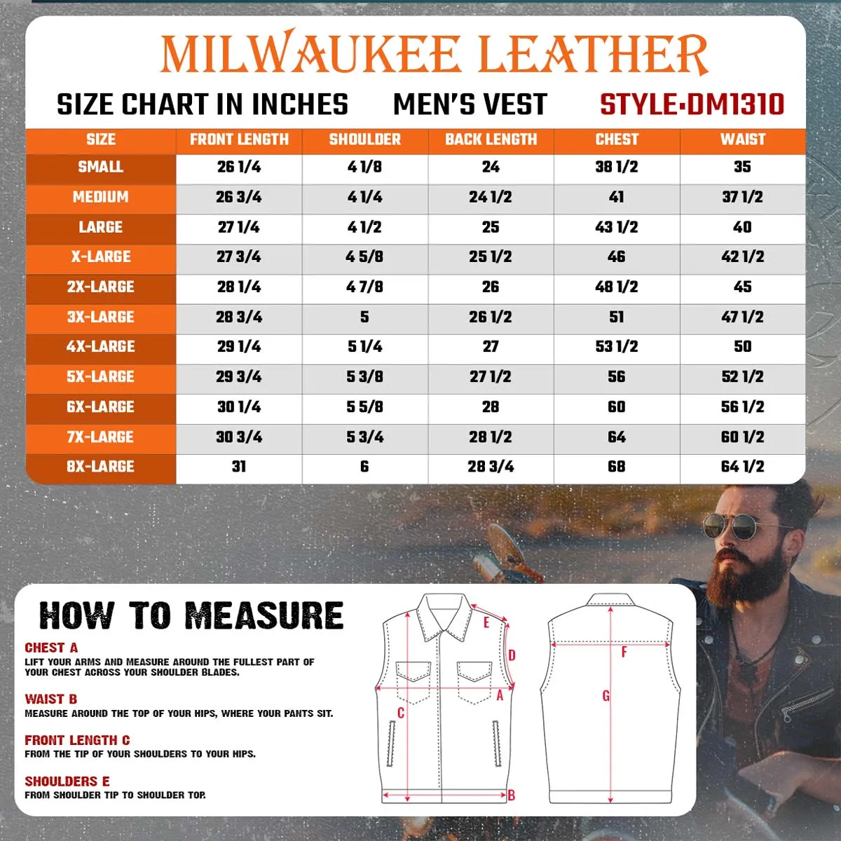 Milwaukee Leather DM1310 Men's Black Classic Denim Western Style