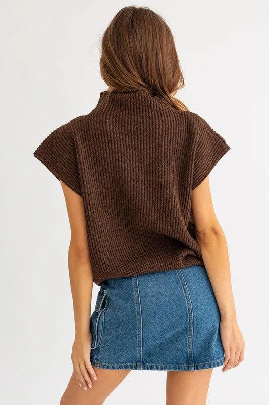 My Fave Turtleneck Ribbed Sweater Vest