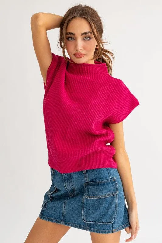My Fave Turtleneck Ribbed Sweater Vest