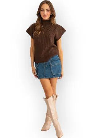 My Fave Turtleneck Ribbed Sweater Vest