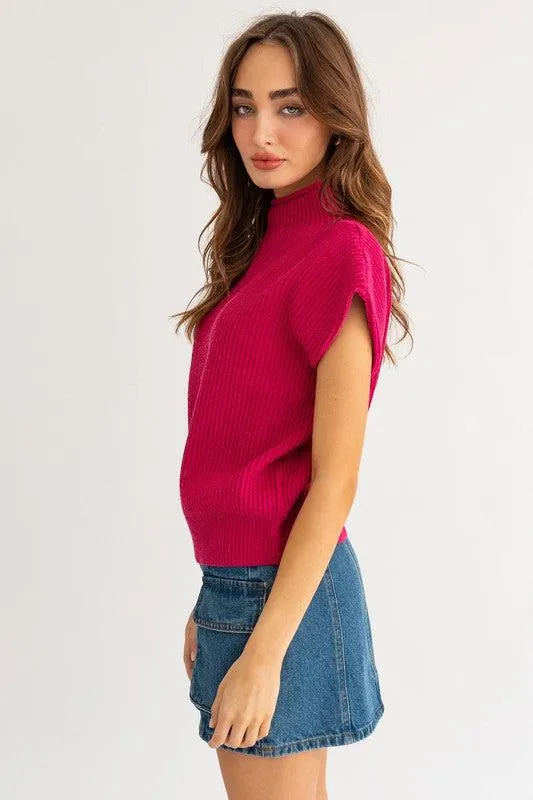 My Fave Turtleneck Ribbed Sweater Vest