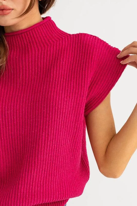 My Fave Turtleneck Ribbed Sweater Vest