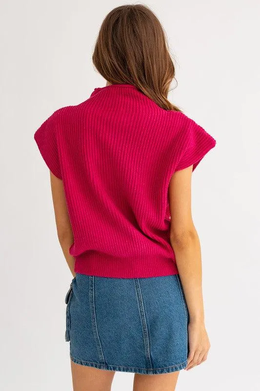 My Fave Turtleneck Ribbed Sweater Vest