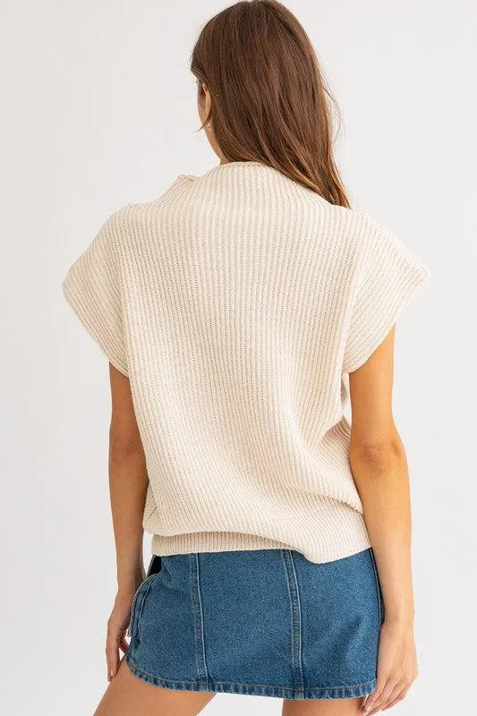 My Fave Turtleneck Ribbed Sweater Vest