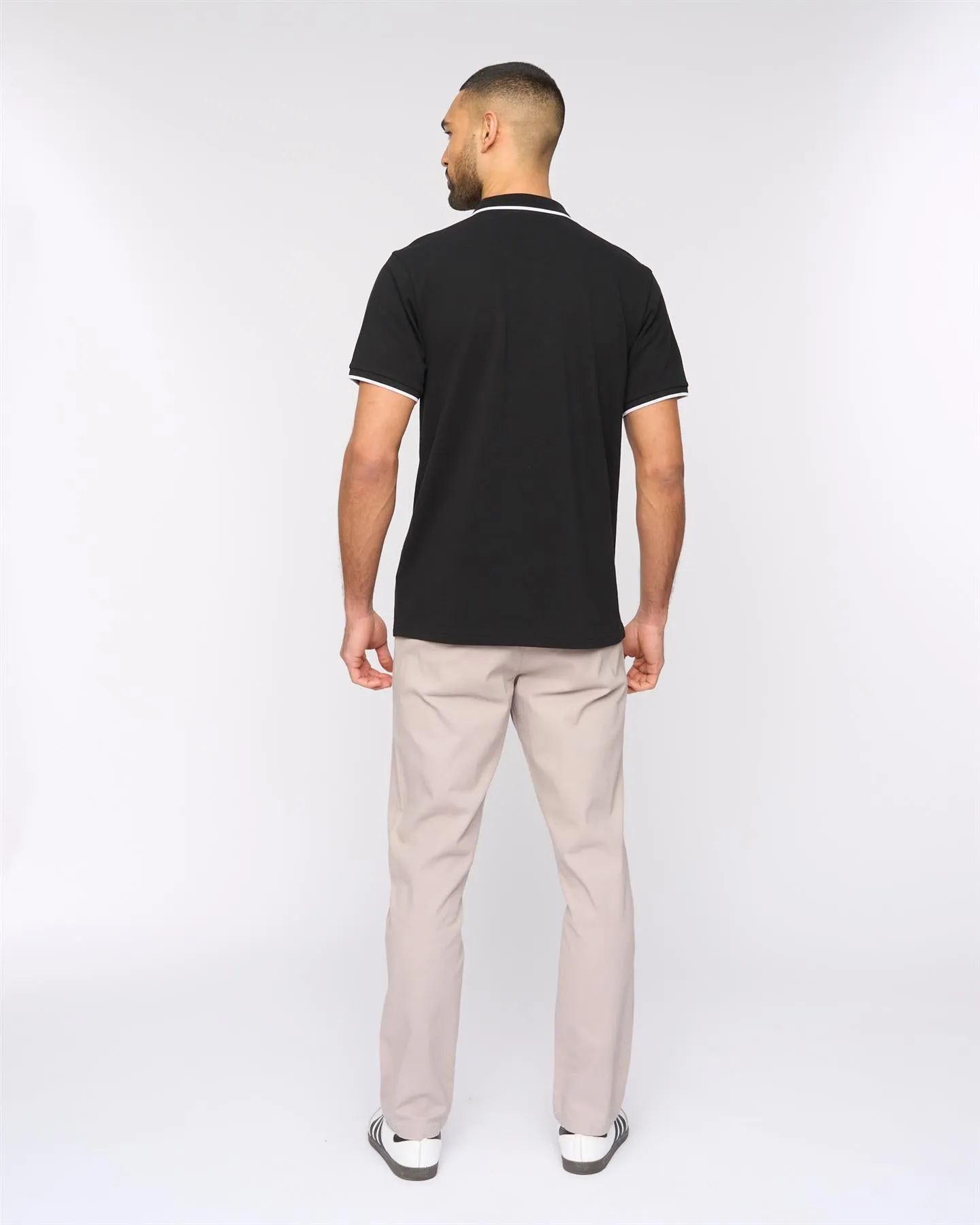 Oakden Zip Front Polo Black