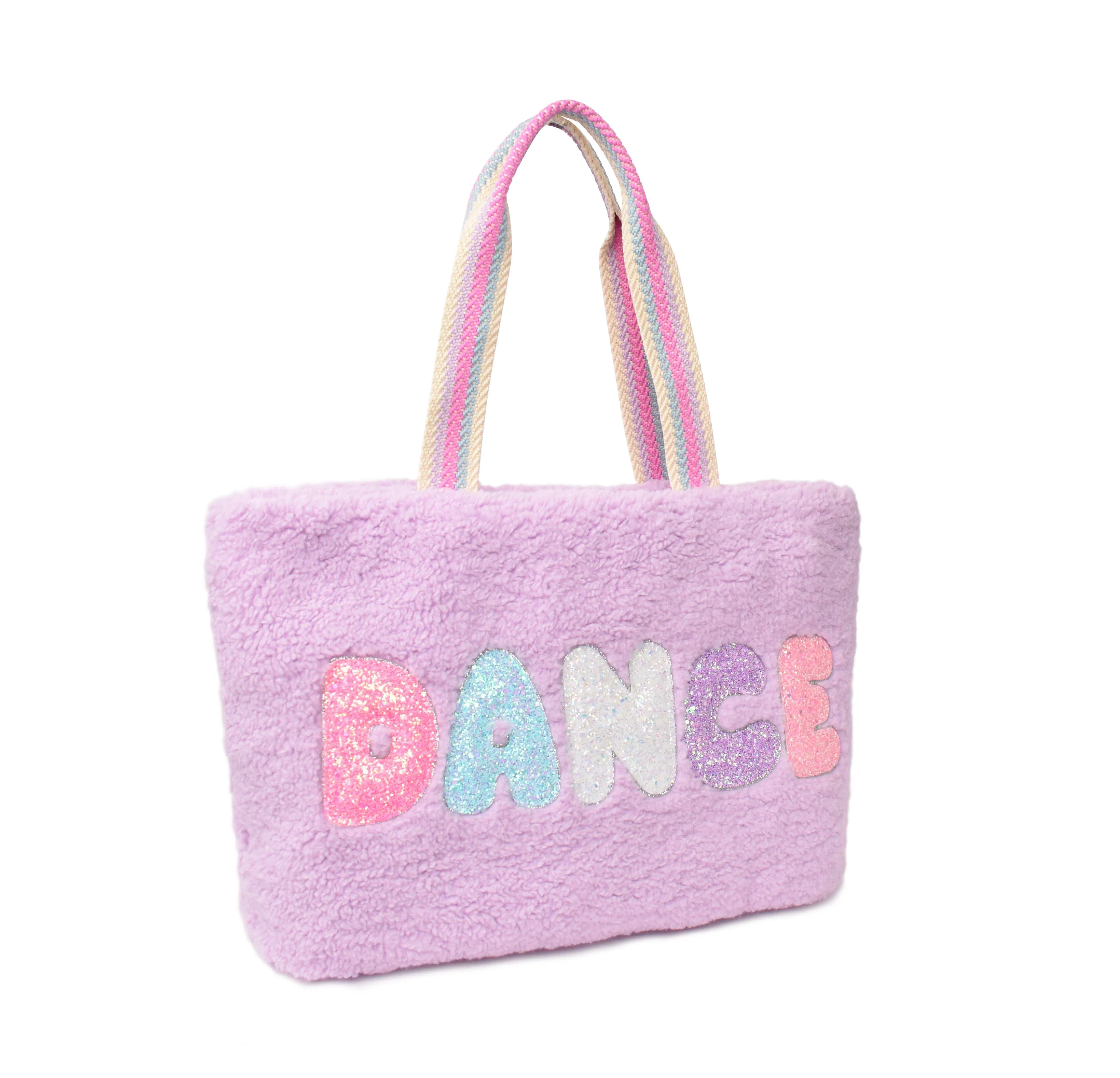 OMG Accessories - 'Dance' Lavender Sherpa Large Tote Bag