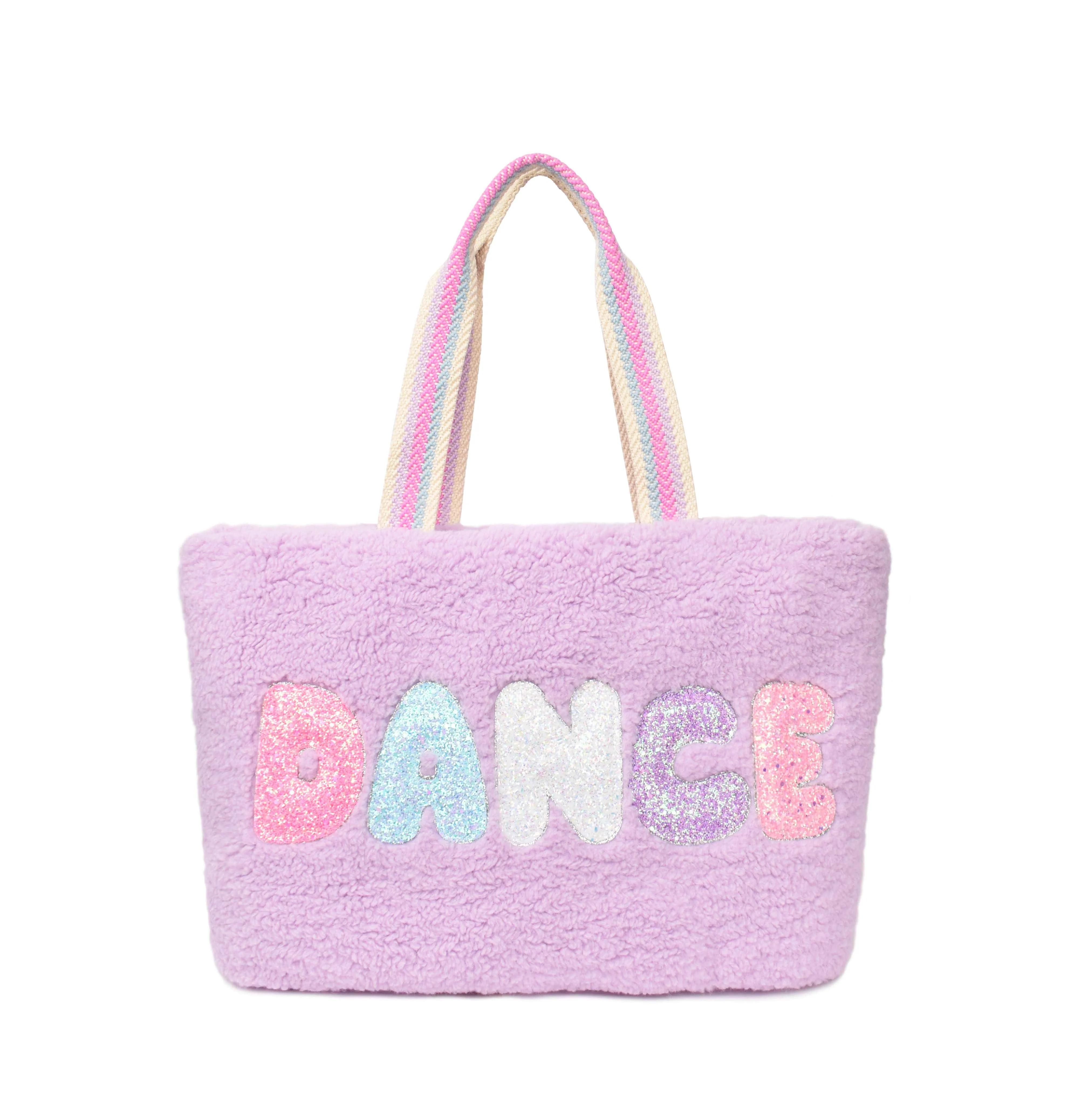 OMG Accessories - 'Dance' Lavender Sherpa Large Tote Bag