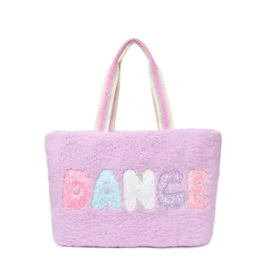 OMG Accessories - 'Dance' Lavender Sherpa Large Tote Bag