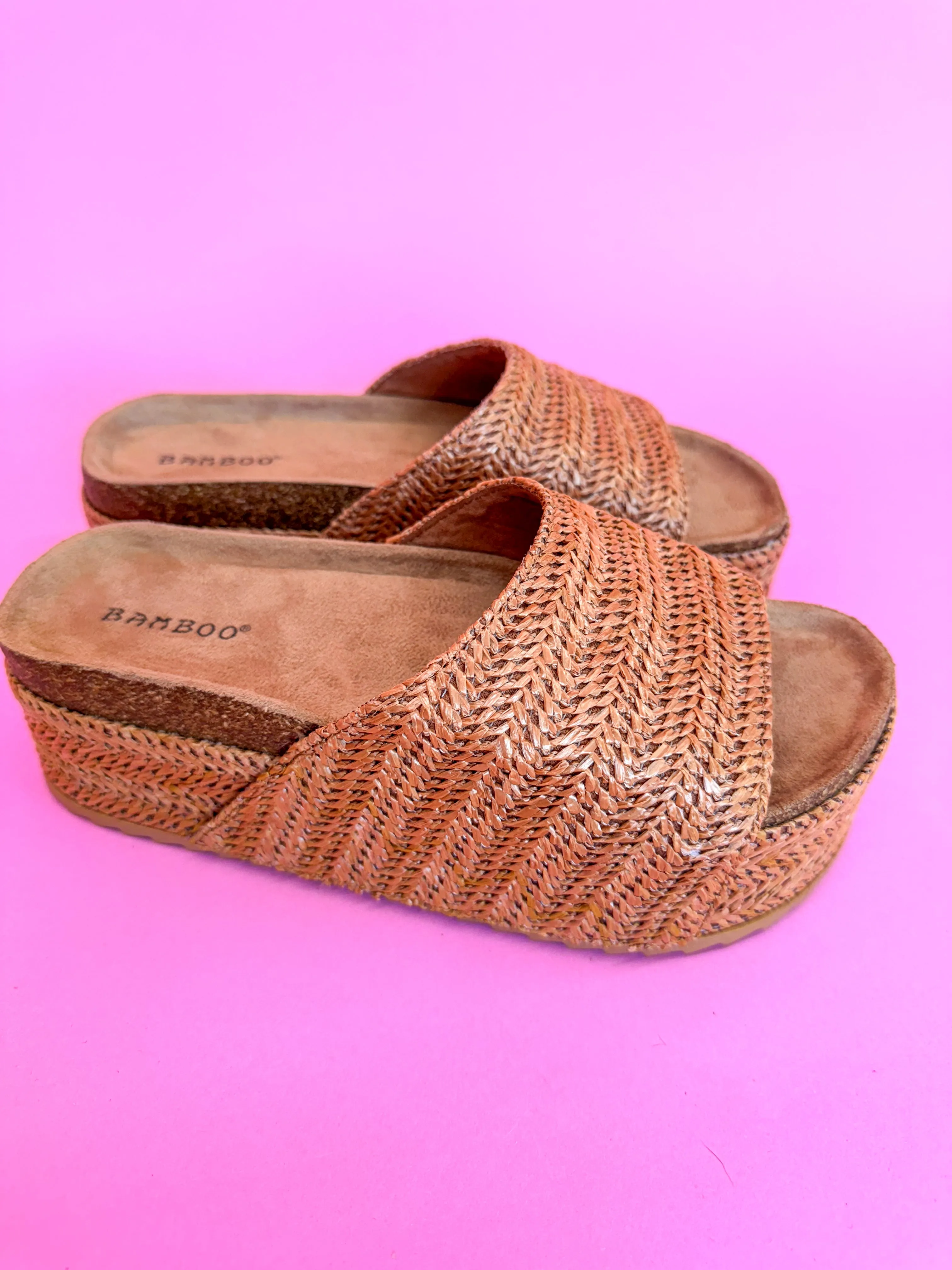 Peppy Platform Wedges - Cognac