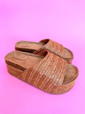 Peppy Platform Wedges - Cognac