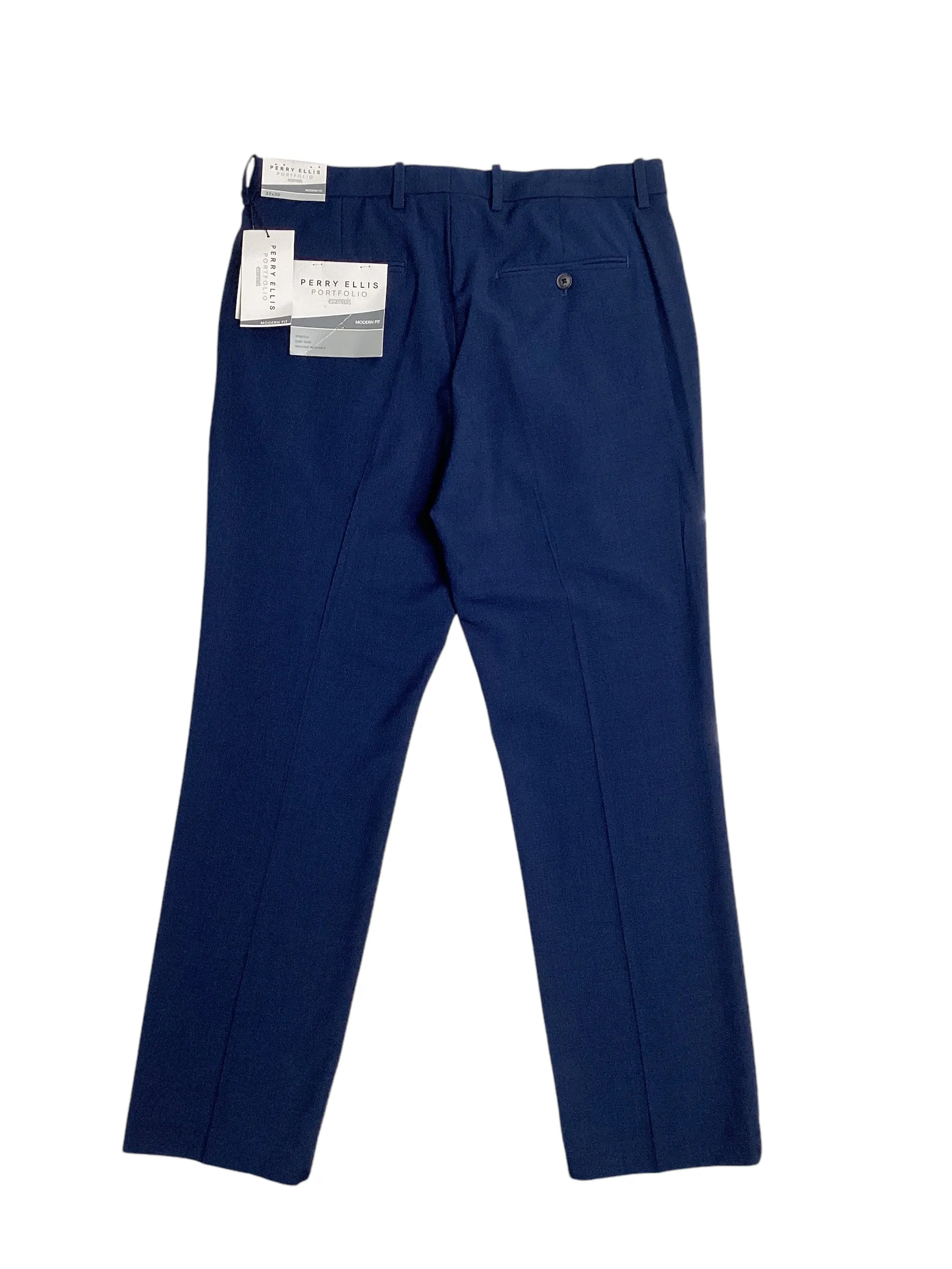 Perry Ellis Portfolio Mens Modern Fit Suit Dress Pants Navy Blue 36 x 29