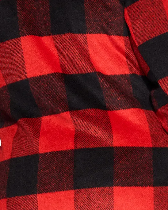 Plaid Faux Wool Jacket | Black / Red