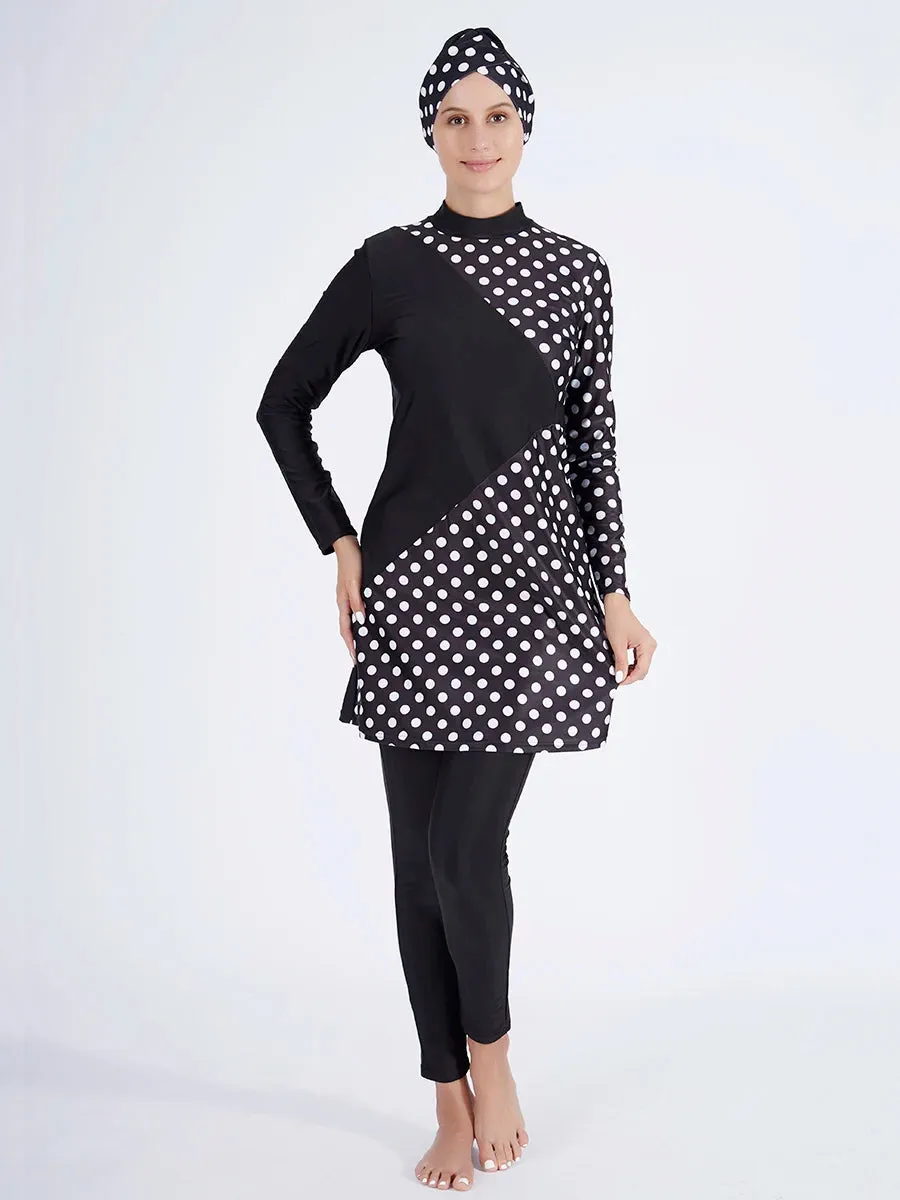 Plus Size 3PCS Muslim Swimwear Burkini - top   pants   hijab